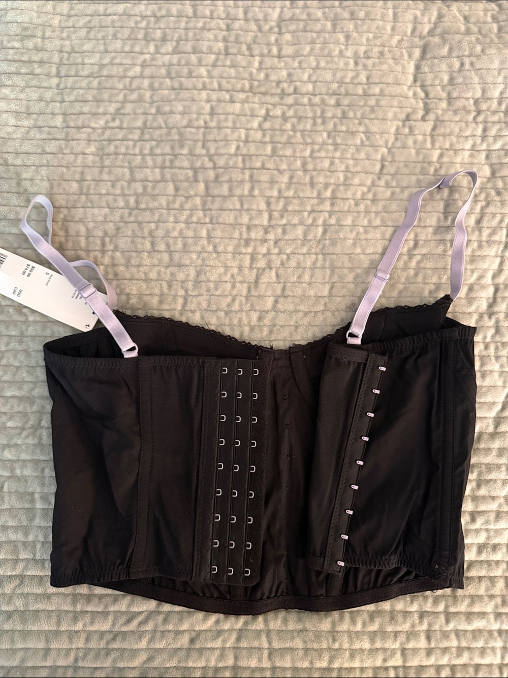 Urban Outfitters Black Corset Top with Lavender Trim - Picture 3 of 4